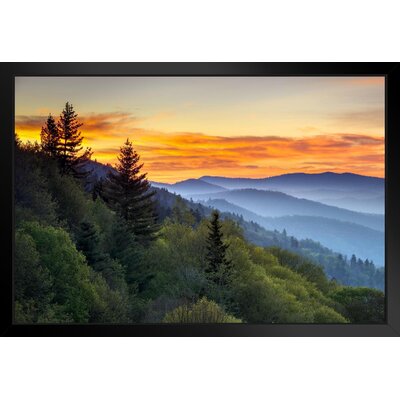 Sunrise in the hot Mountains Framed poster